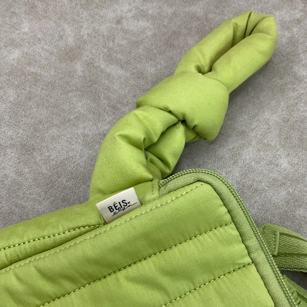 BEIS x Elsa The Clutch Changing Pad Bag Quilted Brown Zipper Pockets Baby
